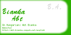 bianka abt business card